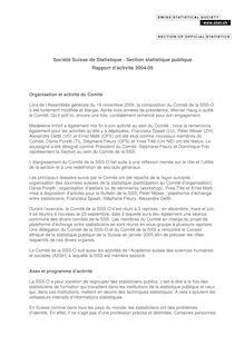 Société Suisse de Statistique - Section statistique publique ...