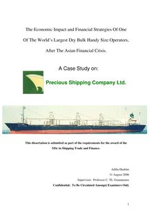 Precious Shipping Company Ltd. - A Case Study on
