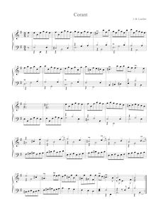 Partition Corant, divers pièces pour clavecin, Loeillet, John