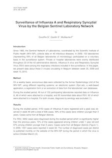 Surveillance of influenza A and respiratory syncytial virus by the Belgian Sentinel Laboratory Network