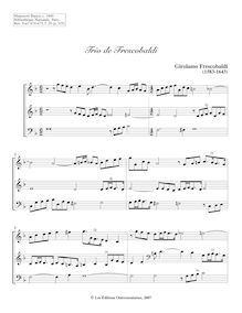 Partition complète, Trio de Frescobaldi (ms. Bauyn), G major/minor
