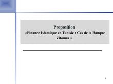 Finance Islamique en Tunisie  Cas de la Banque Zitouna