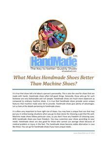What Makes Handmade Shoes Better Than Machine Shoes