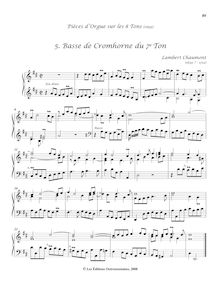 Partition , Basse de Cromhorne du 7e Ton, Pièces d’orgue sur les 8 tons