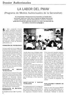 La labor del PMAV (Programa de Medios Audiovisuales de la Generalitat)