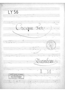 Partition Trombone, Croquefer, Offenbach, Jacques