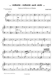 Partition musicien 2, Capriccio pour piano 6 mains, Fuchs, Armin