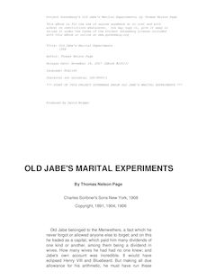 Old Jabe s Marital Experiments - 1908