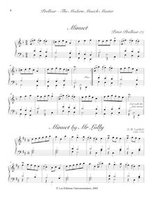 Partition menuets (P. Prelleur & J.-B. Loeillet), pour moderne Musick-Master, ou pour Universal Musician