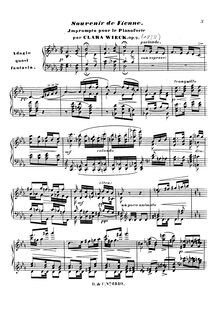 Partition complète, Souvenir de Vienne, Op.9, Schumann, Clara