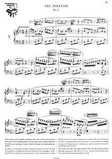 Partition Sonatina No.1 en E♭, 3 sonatines, Op.37, Clementi, Muzio
