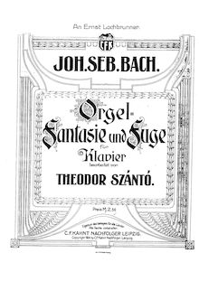 Partition complète, Prelude (Fantasia) et Fugue en G minor, BWV 542 (Great) par Johann Sebastian Bach