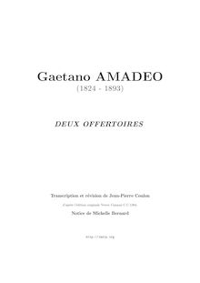 Partition complète, 2 Offertoires, G minor/major; E♭ major, Amadeo, Gaetano