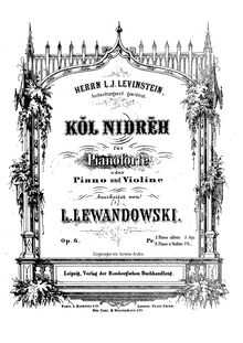 Partition complète, Kol Nidrei, Lewandowski, Louis par Louis Lewandowski