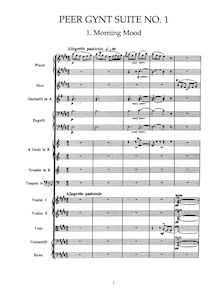 Partition , Morning Mood, Peer Gynt  No.1, Op.46, Grieg, Edvard par Edvard Grieg