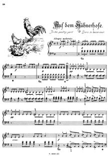Partition , Auf dem Hühnerhofe - en pour poultry-yard - Dans la basse-cour, Musikalisches Bilderbuch, Op.41