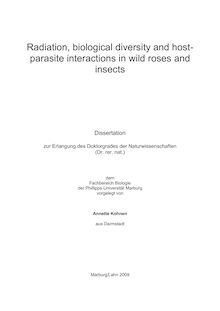 Radiation, biological diversity and host-parasite interactions in wild roses and insects [Elektronische Ressource] / vorgelegt von Annette Kohnen