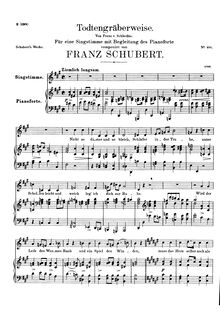 Partition voix + partition de piano, Totengräberweise, D.869, Gravedigger s Song