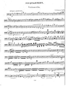 Partition violoncelle, corde quatuor No.3, Op.34, G Major, Volkmann, Robert