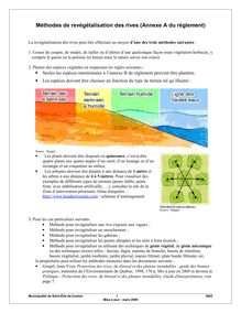 Méthodes de revégétalisation des rives (Annexe A du règlement)