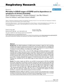 Mortality in GOLD stages of COPD and its dependence on symptoms of chronic bronchitis