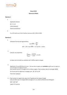 Corrigé brevet mathématiques série générale