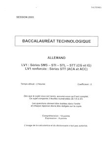Bac lv1 allemand 2005 sms