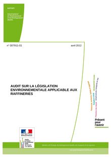 Audit sur la législation environnementale applicable aux raffineries