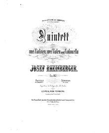 Partition parties complètes, corde quintette, A minor, Rheinberger, Josef Gabriel