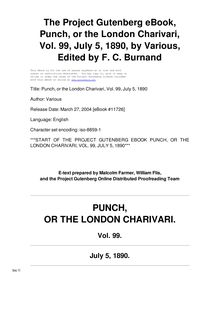 Punch, or the London Charivari, Volume 99, July 5, 1890