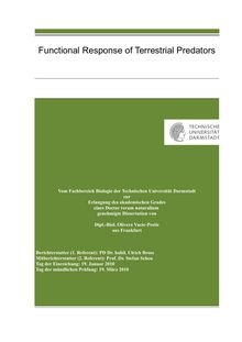 Functional response of terrestrial predators [Elektronische Ressource] / von Olivera Vucic-Pestic