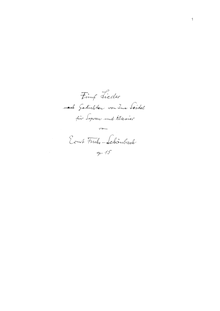 Partition complète, Fünf chansons nach Gedichten von Ina Seidel, Op.15