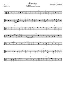 Partition ténor viole de gambe 1, alto clef, madrigaux pour 5 voix par  Lucrezio Quintiani par Lucrezio Quintiani
