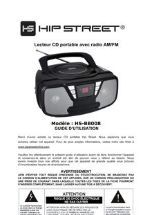 Lecteur CD portable avec radio AM/FM Modèle : HS-BB008