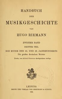 Partition bande 2, Teil 3: Die Musik des , und , Jahrhunderts, Handbuch der Musikgeschichte
