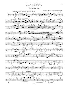 Partition de violoncelle, Piano quatuor, Op.6, Quartett (F moll) für Pianoforte, Violine, Bratsche und Violoncell, op. 6.