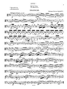 Partition viole de gambe, 3 corde Trios, Op.85, Drei Trios für Violine, Bratsche u. Violoncell, op. 85, von Hermann Berens.