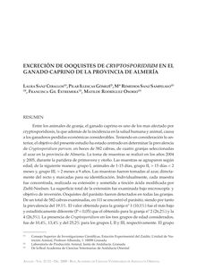 Excreción de ooquistes de Cryptosporidium en el ganado caprino de la provincia de Almería