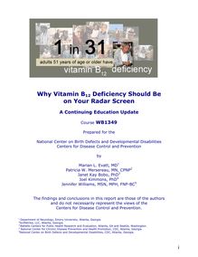 CME Tutorial on Detection of B12 Deficiency in Clinical Settings