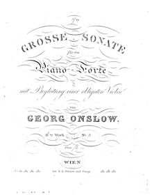 Partition Piano, 3 violon sonates, Onslow, Georges