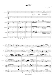 Partition Amen en sol magg. per chœur a 2 voci e archi, Amen en sol magg. (2003)