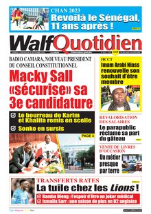 Walf Quotidien n°9131 - Du 3 septembre 2022
