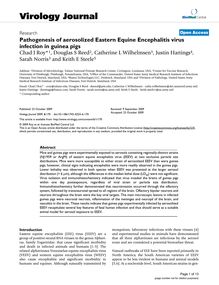 Pathogenesis of aerosolized Eastern Equine Encephalitis virus infection in guinea pigs