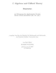 G-algebras and clifford theory [Elektronische Ressource] / von Hubert Fottner