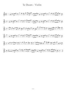 Partition violon 1, Te deum, Charpentier, Marc-Antoine