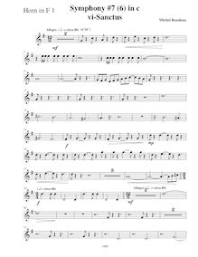 Partition cor 1 (F), Symphony No.7  Requiem , C minor, Rondeau, Michel par Michel Rondeau