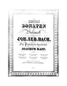 Partition complète, violoncelle  No.1, G major, Bach, Johann Sebastian par Johann Sebastian Bach