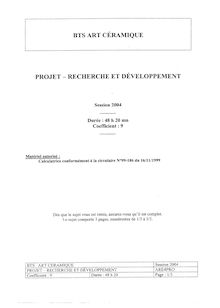 Btsartce 2004 recherche et developpement