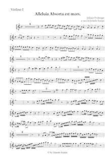 Partition violon 1, Alleluia Absorta est mors motet pour solistes STB, 2 violons et continuo