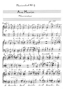 Partition Complete Manuscript, Marienlied No.9, Op.34, Ave Maria
